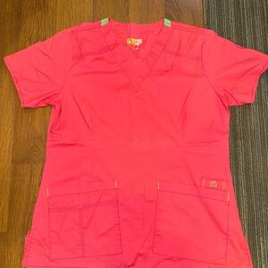 Smart Scrubs Women's Bright Pink Scrub Top